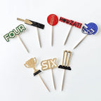 24PCS Cricket Cupcake Toppers – Glitter Sports Theme Party Picks | Birthday, Cricket League, T20, Championship, Tournament & Sports Day Decorations
