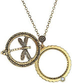 AKOAK 5X Portable Vintage Magnifying Glass Pendant Necklace for Library,Reading Fine Print,Zooming,Increase Vision,Jewelry and Gift (Dragonfly)