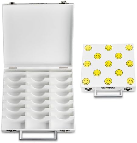 Diamondg Pet Grooming Clipper Blade Case with 14 Slots – Durable ABS Storage Box with Secure Latches, Organizer for Dog & Cat Grooming Blades, Professional Groomer Accessory, White