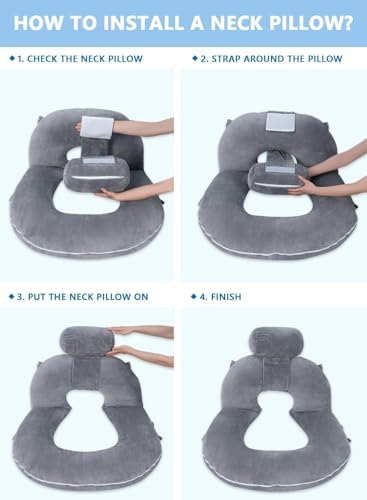 INSEN Reading Pillow, Back Pillow for Sitting in Bed for Reading, Nurse & Relax, Reading Pillow for Adults, Moms & Kids, Sit Up Pillow for Bed (Grey, 51in)