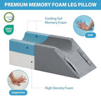 Leg Pillow Elevation Blood Circulation, Wedge Pillow for Legs Swelling, Knee Pillow Wedge Post Surgery, Leg Elevation Pillows for After Surgery, Memory Foam Foot Leg Elevating Pillow, Grey