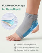 4 Socks Moisturizing Socks for Women, Silicone Socks & Gel Socks, Heel Socks for Dry Cracked Feet, Heel Protectors for Cracked Heel Treatment, Foot Care Socks, Toeless Socks for Women and Men, Gray