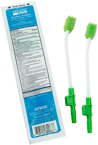 Toothette® Oral Care Single Use Suction Swab System with Perox-A-Mint Solution - Each (1 System) / Case of 100 Systems