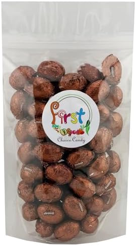 FirstChoiceCandy Milk Chocolate Foil Wrapped Balls (Footballs, 2 Pound (Pack of 1))