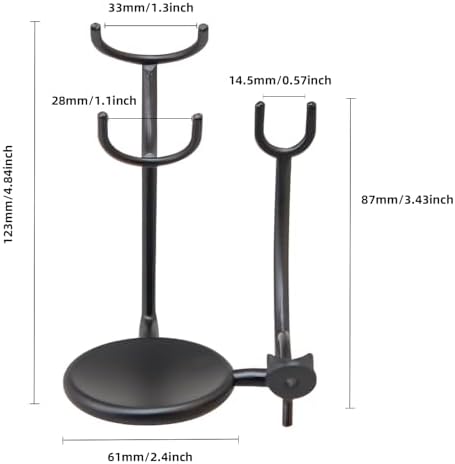 Grandslam Razor and Brush Stand with Double Stainless Steel Design Shave Soap Bowl Set for Shaving Brush and Straight Razors, Barber Razors, Safety Razors Black