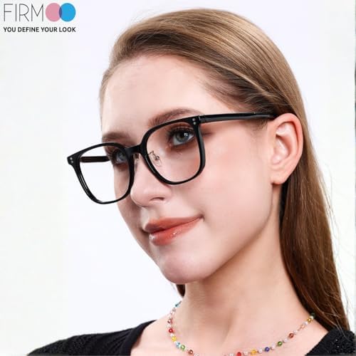 Firmoo Blue Light Blocking Glasses Reading Glasses Unisex Square Frame for Woman Man Adjustable Nose Pads