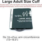 NIBP Cuff with Bladder for Large Adult 33-47cm, 35cm Double Tube Reusable Nylon Replacement Universal Blood Pressure Cuff, No BP Connector