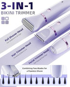 Ufree Bikini Trimmer Electric Razors for Women, Rechargeable Pubic Body Hair Trimmer Electric Shaver for Legs Body Hair, Bikini Shaver IPX7 Waterproof, Gifts for Women, Purple