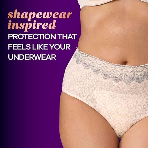 Always Discreet Boutique Incontinence and Postpartum Underwear for Women, Maximum Protection, Small/Medium, Rosy, 48 Count (4 Packs of 12)