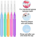 EasyHonor Braces Brush for Cleaner Interdental Brush Toothpick Dental Tooth Flossing Head Oral Dental Hygiene Flosser Toothpick Cleaners Tooth Cleaning Tool (5Colors,50pcs)