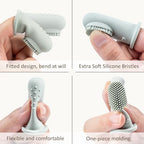 Moonkie Baby Toothbrush Finger Toothbrush Oral Cleaner Kit for 3 Months +, 2 Pcs (Warm Taupe/Ivory)