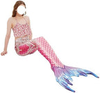 LVTFCO Adult Fishtail Princess Dress 3-piece Set， Halloween Top And Pants Beachwear Mermaid Stage Costumes