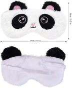 Cute Panda Sleeping Mask, Soft Fluffy Plush Blindfold Funny Novelty Animal Sleep Mask Eye Cover Eyeshade for Kids Girls Boys Women Men Night Nap Travel Meditation (Black & White, Panda)