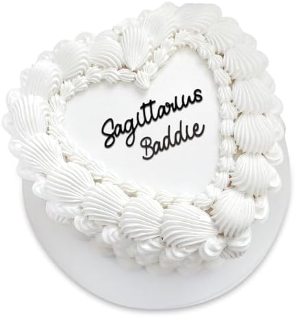 Sagittarius Baddie Cake Topper – Zodiac Birthday Cake Decoration for Sagittarius Girl, Cute Heart Shape Gen Z Aesthetic Party Decor (Sagittarius Baddie)