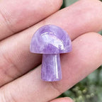 5Pcs Mini Mushroom Shaped Gemstone Statue Figurine, Carved Crystal Stone Mushrooms Crafts for Healing Chakra Reiki Balancing Home Decoration, Amethyst