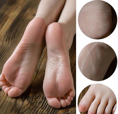 1 Pair Realistic Silicone Lifesize Female Mannequin Long Foot with Bones（27CM）Display Jewerly Sandal Shoe Sock Display Art Sketch (T3 Small Long Legs)