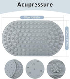 Acupressure Foot Massage Mat - Portable Foldable Foot Massager Mat for Bathroom, Yoga, Outdoor Games, Office Standing Desk Pad, Relieve Foot Pain, Anti-Slip, 30 x 18 inch (Grey)