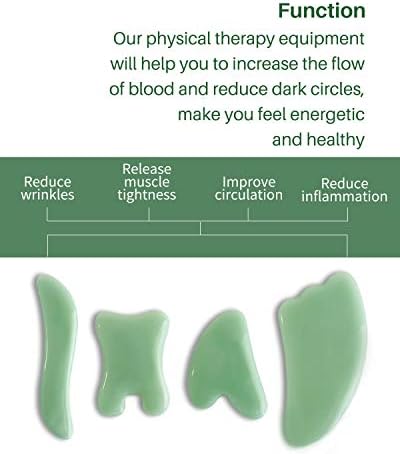 MoHern Gua Sha Massage Tools, 4 Pcs Gua Sha Tools of Multi-Shapes, Guasha Scraping Massage Tools for Face and Body (Light Green)