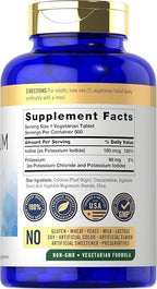 Carlyle Potassium Plus Iodine | 99mg | 500 Tablets | Vegetarian, Non-GMO, and Gluten Free Supplement