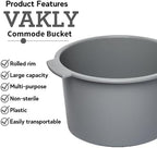 Vakly Commode Bucket [1] – Replacement Pail for Standard and Bariatric Commodes, Bedside Toilets, 8 Quart / 2 Gallon Capacity