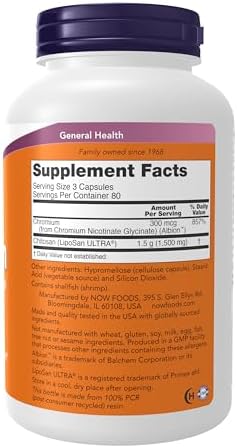 NOW Supplements, Chitosan 500 mg plus Chromium, Weight Management*, 240 Veg Capsules