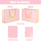 Dimetey 12.6Inch 18th Birthday Gift Bag with gift Card and Tissue Paper for Girl's 18th Birthday Supplies (Pink 18th)