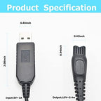 HQ8505 Shaver Charger Cord Fit for Philips Norelco HQ8505 3000 5000 7000 Series mg7790 mg5750 Electric Shaver Beard Trimmer 15V AC Adapter Power Supply Charging Cord 3.3Ft