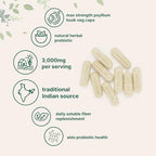 Micro Ingredients Psyllium Husk Capsules 3000mg, 500 Veg Caps | Soluble Fiber Supplement for Women & Men | Natural Prebiotics & Probiotics Fiber Supplements for Gut & Digestive Health | Non-GMO