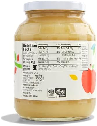 365 by Whole Foods Market, Organic Unsweetened Apple Sauce, 24 Ounce
