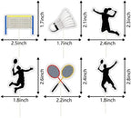 18 Pcs Badminton Theme Cupcake Toppers badminton Lovers Party Supplies Sparkle Glitter Cake Decor,Sports Party Decorations- Birthday Cupcake Toppers