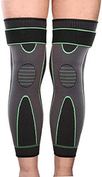 Full Leg Sleeves Long Compression Leg Sleeve Knee Sleeves Protect Leg, Reduce Varicose Veins and Swelling of Legs(Pair) (Green(with Strap)-1 Pair, Large)