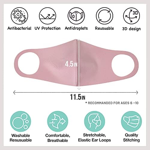 12 Pack Unisex Children Dust Protection, Breathable, Washable and Reusable Face Masks, Boys & Girls (12 PACK, SET XII)