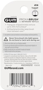 GUM Proxabrush Go-Betweens Refills - Tight - Compatible with GUM Permanent Handle -Reusable Interdental Brushes for Tight Teeth - Soft Bristled Dental Picks, 8 Count (Pack of 6) 48 Total