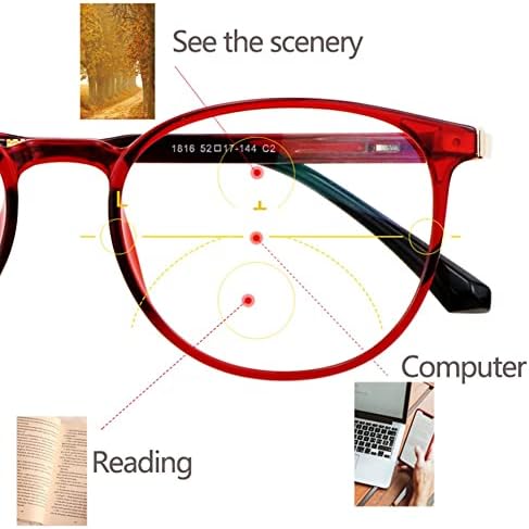 Sunglasses Progressive Multifocal Reading Glasses Photochromic Oval Spring Hinge Reader for Men Women (Color : Black, Size : 1.0X)
