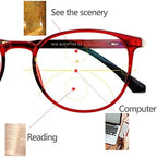 Sunglasses Progressive Multifocal Reading Glasses Photochromic Oval Spring Hinge Reader for Men Women (Color : Black, Size : 1.5X)