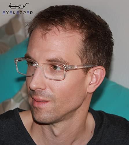 Eyekepper Vintage Reading Glasses for Men - 5 Pack Spring Hinges Classic Readers - Clear Frame +1.75