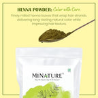 Mi Nature Pure Henna Powder (Lawsonia Inermis) 1Kg - Natural Plant-Based Hair Coloring & Conditioning Treatment - Herbal Hair Care Formula - No Added Preservatives