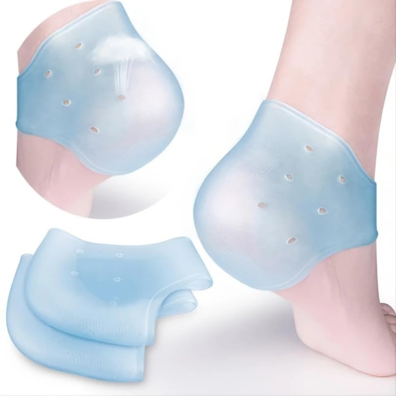 2PCS Silicone Heel Protector Stocking for Women & Men Gel Heel Socks for Dry Cracked Feet Treatment Overnight Foot Care Socks,