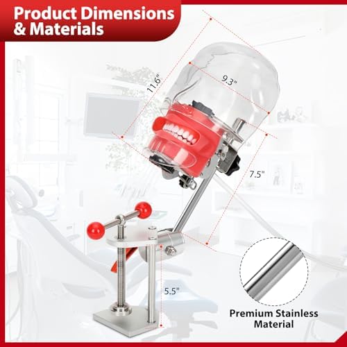 Dental Training Manikin with 32 Removable Teeth, Phantom Head Model with Bench Mount, Head Base, Face Mask & Typodont, Ideal for Simulation, Practice, Teaching & Demonstration Use