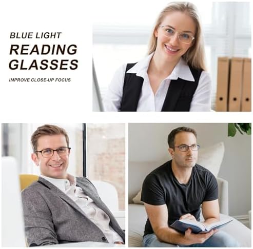 AQWANO Blue Light Blocking Reading Glasses Women Men, Lightweight Flexible TR90 Computer Readers Unbreakable Cheaters Glasses