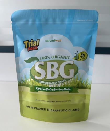 Salveo Barley Grass Powder in Trial Pack, 80grams, 100% Pure and Organic