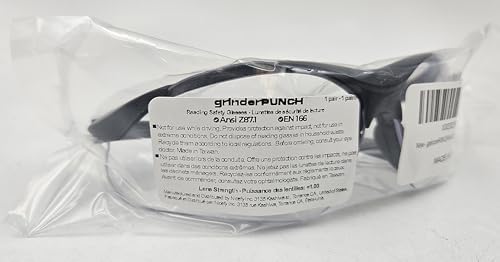 grinderPUNCH Full Lens Magnification Safety Sunglasses | Tinted Outdoor Reading Glasses for Work - Magnifying Readers (+1.00 Diopter)