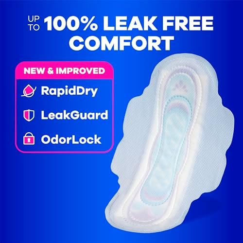 Always Ultra Thin Pads with Wings, Size 2, Long Super, 126 Count (3 Packs of 42)