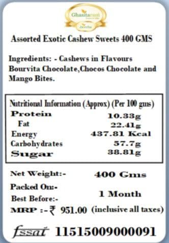 Ghasitaram Gifts Rakhi Gifts for Brothers Rakhi Sweets - Ghasitaram Gifts - Assorted Exotic Cashew Sweets 400 GMS with Beads Rakhi