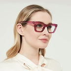 JiSoo Oversized Cat Eye Reading Glasses Women/Ladies, Stylish Cateye Readers TR90 Frame