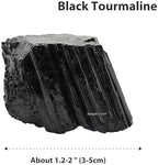 Apengshi 2PCS Natural Raw Black Tourmaline Crystal Healing Protect Your Energy Rough Black Tourmaline Crystal for Meditation Chakra Balance Tumbling Polishing Fountain Garden Decor