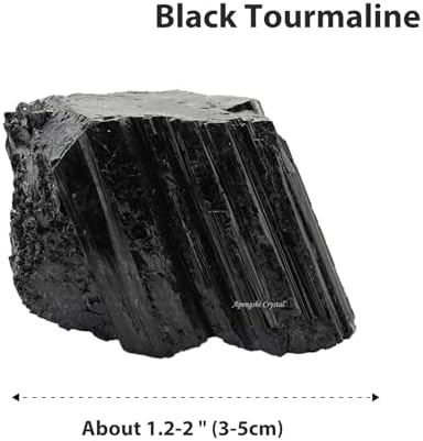 Apengshi 2PCS Natural Raw Black Tourmaline Crystal Healing Protect Your Energy Rough Black Tourmaline Crystal for Meditation Chakra Balance Tumbling Polishing Fountain Garden Decor