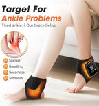 2PCS Cordless Ankle Heating Pads, Ankle Massager with Heat FSA Eligible Items List, Rechargeable Heated Foot Brace Wrap, 3 Vibration and Heating Modes, Auto Shut Off
