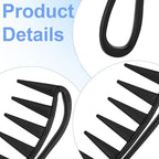 ElevateTech Wide Tooth Comb for Curls, 4 Pcs Shark Teeth Hair Combs for Curly Wet Wavy Thick Long Hair Styling Accessories Large Tooth Curl Combs for Hairs Wigs Barber Salon Men Women (Black)