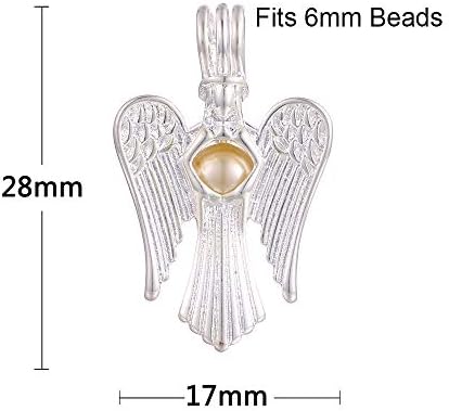 10pcs Silver Pearl Cage Locket Pendants, Essential Oil Diffuser DIY Necklace Bracelet Jewelry Making Craft, Bulk Beads Aromatherapy Diffuser Charms Gifts for Women Girls